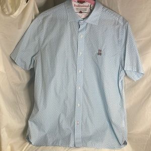 Psycho Bunny blue patterned men’s shirt Large